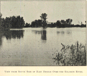 VIEW FROM SOUTH SIDE OF EAST BRIDGE OVER THE
SOLOMON RIVER.