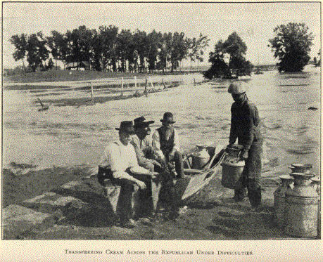 Transferring cream across the Republican River
under difficulties.