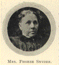 MRS. PHOEBE SNYDER.