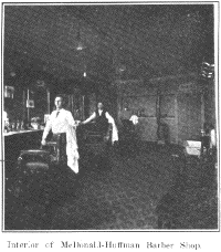 Interior of McDonald-Huffman Barber Shop.